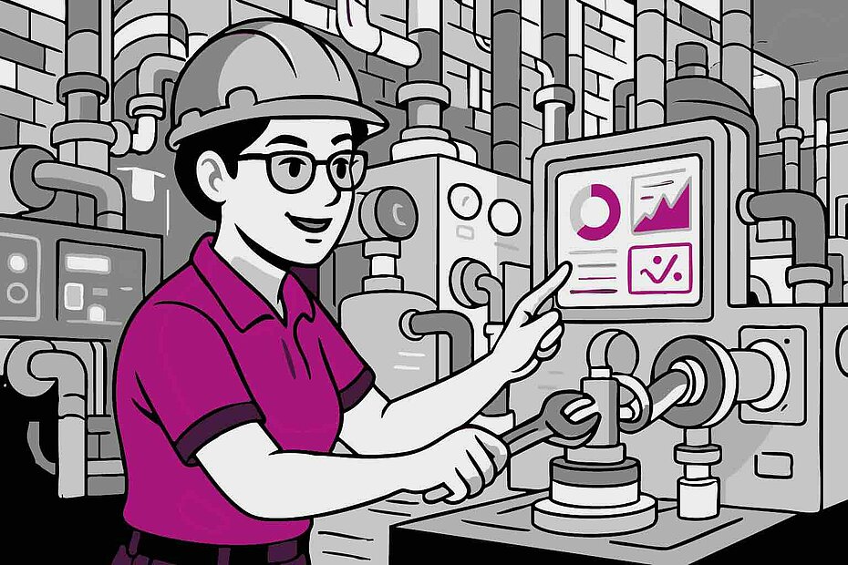 Visualization of current variations and axis play with CortX Alchemy, generating automatic alerts and facilitating recalibration after worn component replacement.