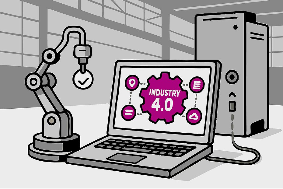 laptop that uses CortX Alchemy, an industrial digital solution that collects data from multiple devices