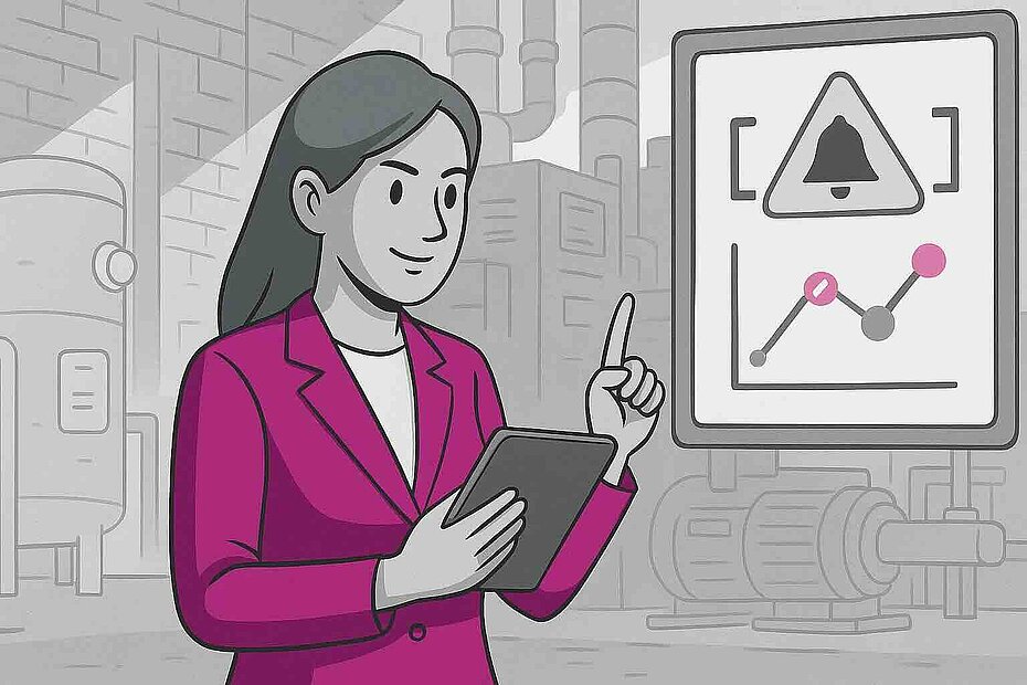Visualization of statistical analyses and process control with CortX Alchemy, featuring real-time monitoring of machine parameters and customizable alerts.