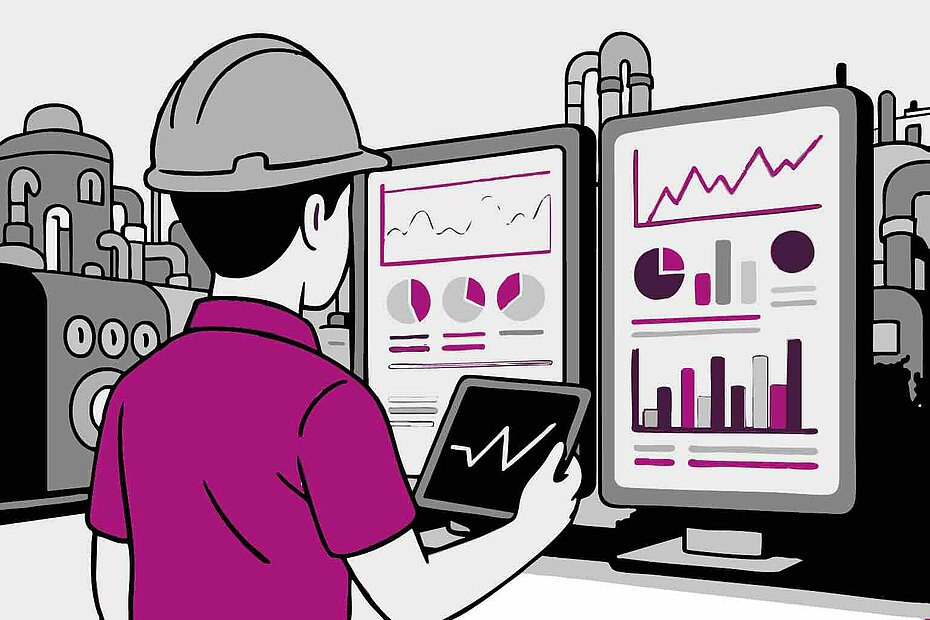 Machine performance visualization with CortX Alchemy, enabling the anticipation of abnormal behaviors, reduction of unplanned downtime, and optimization of production throughput.