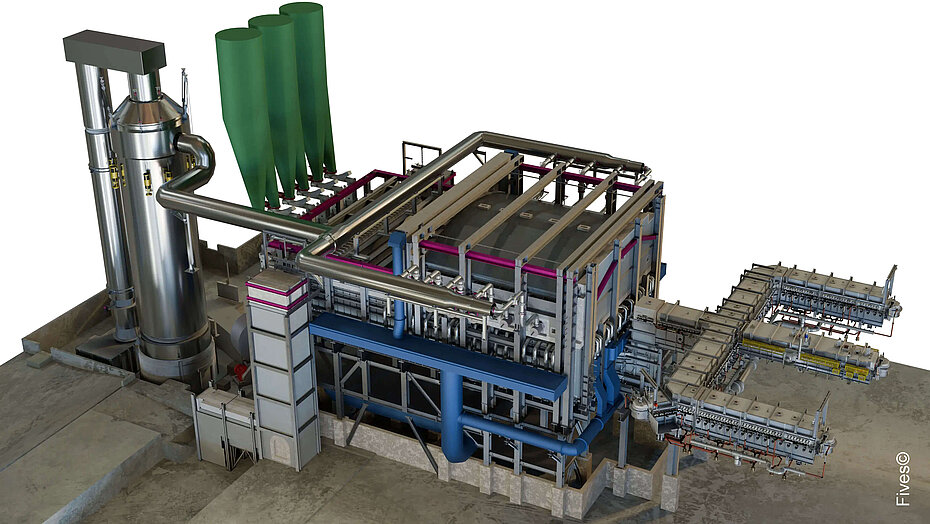 Flexible hybrid furnace and e-boosting for reduced emissions