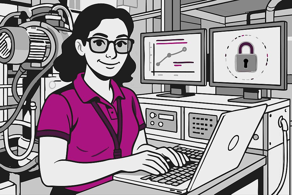 Visualisation of security measures integrated into Fives CortX solutions: secure authentication, data encryption, enhanced protocols and fine-grained access management.