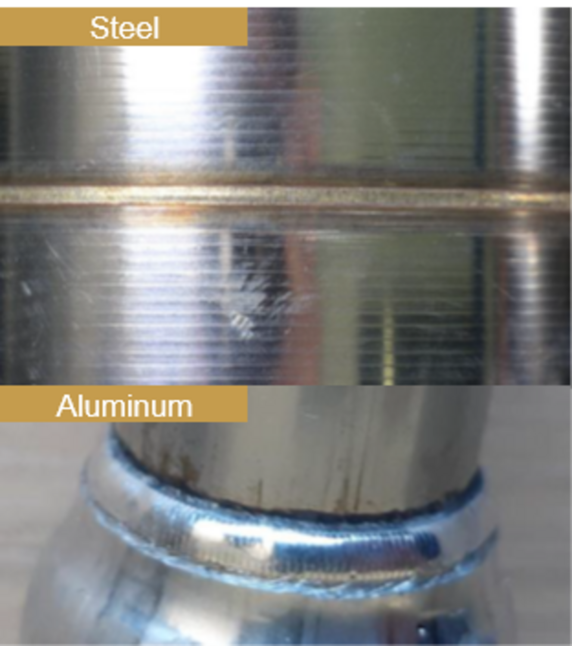 Laser welded aluminium and steel