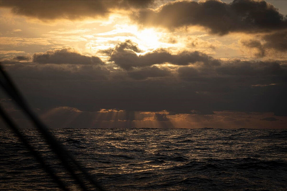 Coucher de soleil vu d'un bateau