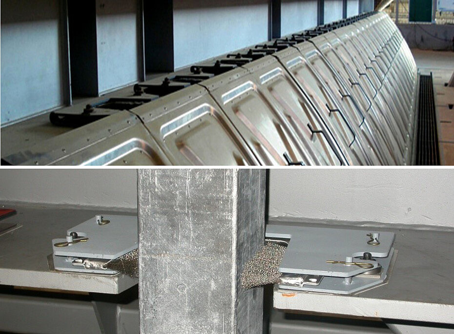 Sealing jaws on electrolysis pot